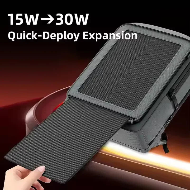 35L Large Capacity Solar Backpack 30W USB Charging Hiking Travel Bag for Mobile Phone Outdoor Camping Rucksack with Power