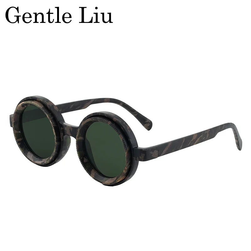 ND9 Adjustable Dimming Polarized Round Sunglasses Men 2026 Luxury Brand Punk Fishing Sun Glasses Outdoor Eyewear UV400 Shades
