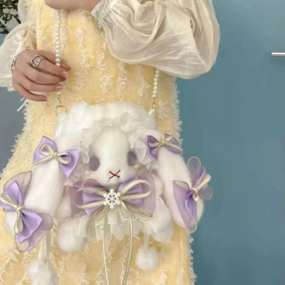 Bolso de peluche Conejo y Lazos
