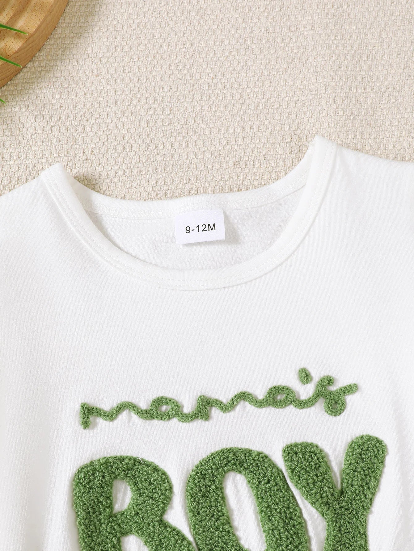 2pcs Baby Boy Set Mom's Boy Letter Pattern Short Sleeve+shorts Set