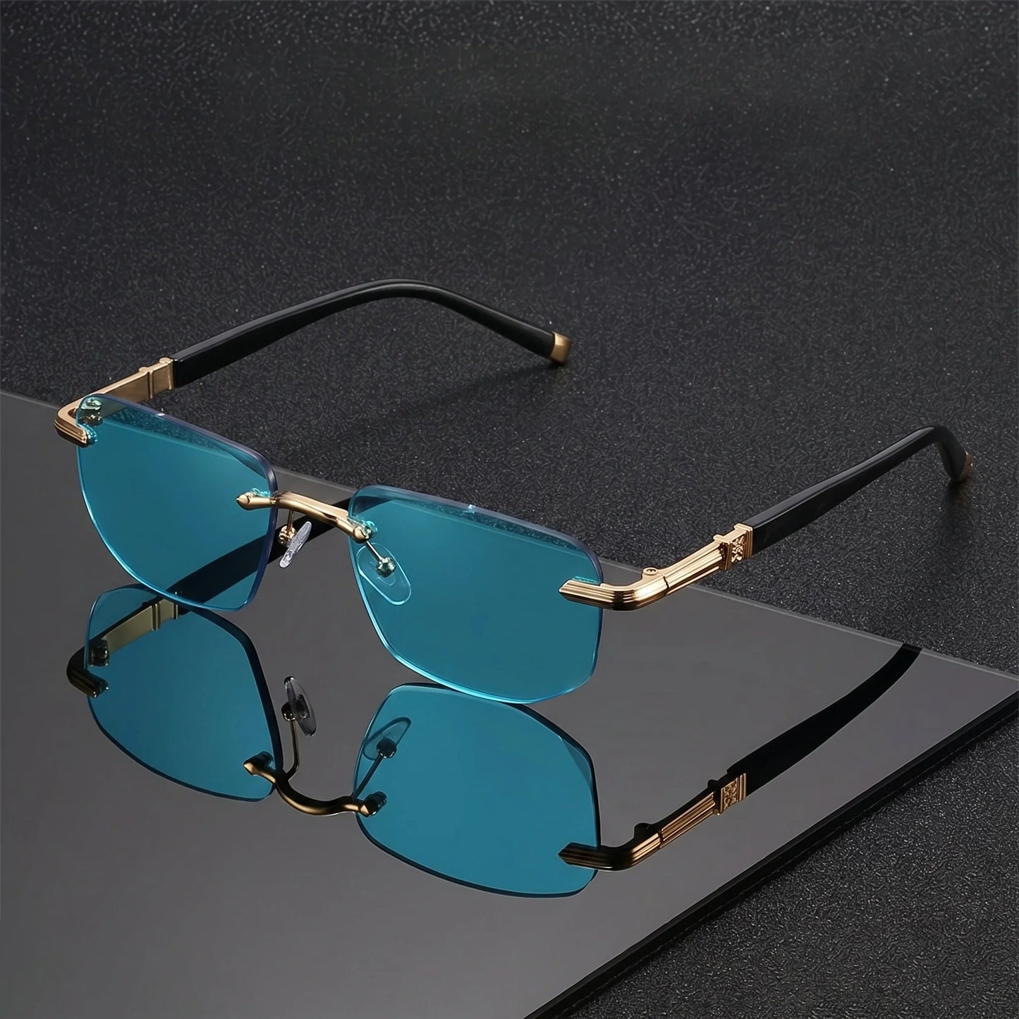 Frameless Cut Edge Sun Reading Glasses for Men, Suitable for Outdoor Driving, Daily Leisure, and Sun Protection Reading