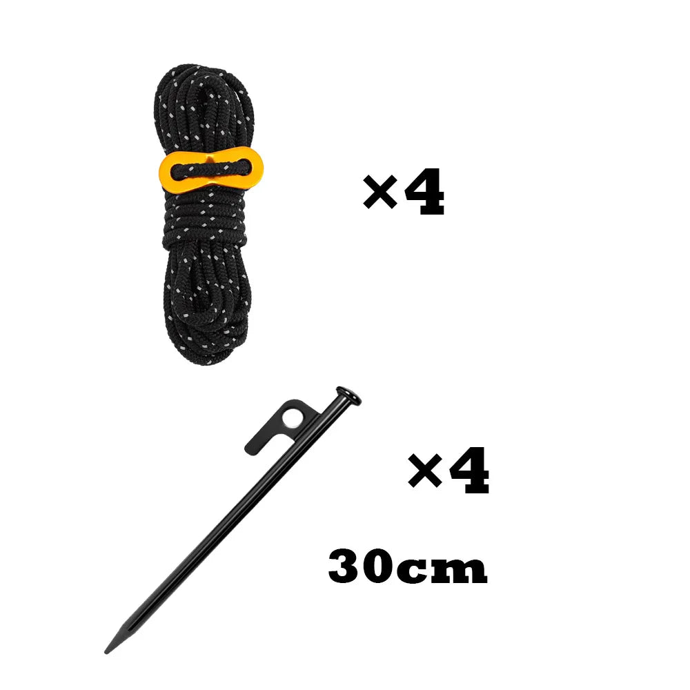 Tent Stakes Quality S45C Steel Tent Pegs Ground Stakes, Utility Camping Rope Nylon Core Para Cord for Camping Garden Hiking