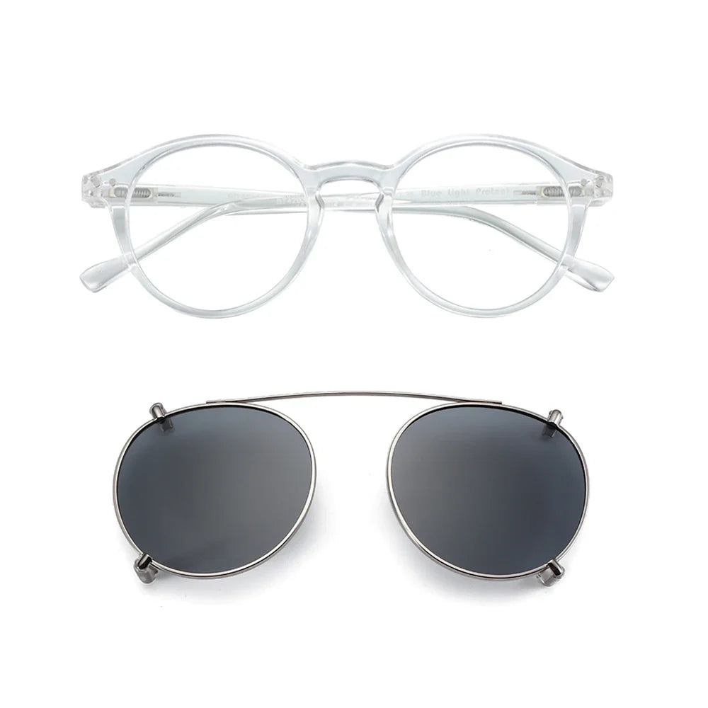 ZENOTTIC 2026 Fashion/Retro Clip On Sunglasses (Anti Blue Light Glasses+Polarized Clip)  for Men Women