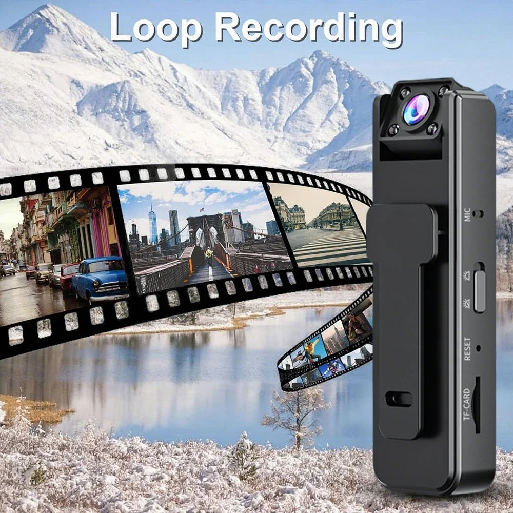 1080p Mini Body Camera Action Cam with Audio & Video Thumb Hands Free