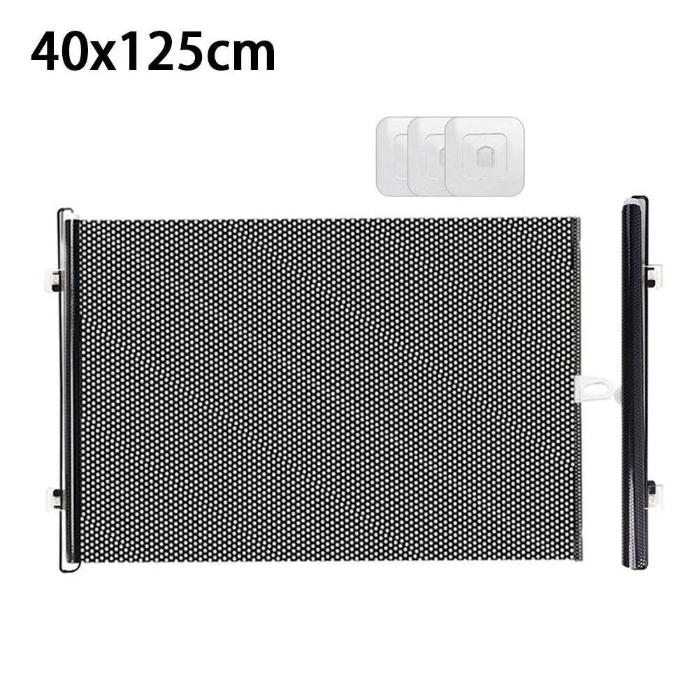 Retractable Pet Fence Barrier Folding with Universal Hooks Pet Safety Gate Easy Installation Pet Isolation Gate