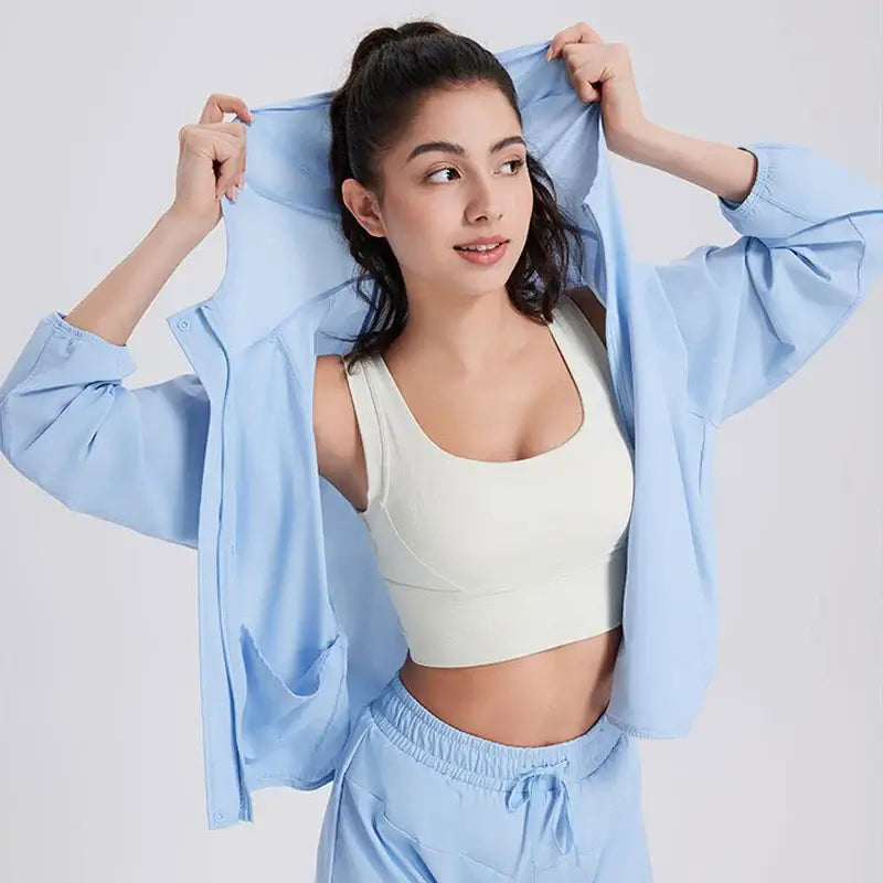 Women's Anti-UV Running Jacket - UPF50+ Quick Dry Hoodie
