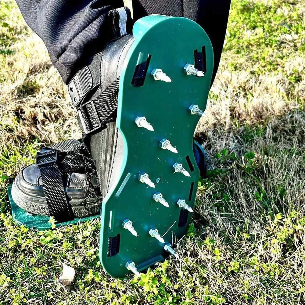 Premium Lawn Aerator Shoes - 5cm Steel Spike Nail Design for Soil Aeration & Grass Cultivating | Self-Leveling Garden Yard Tool