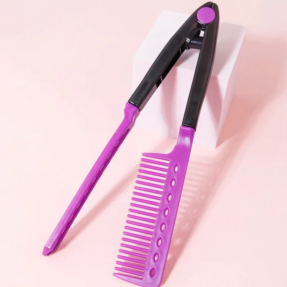 Straight hair brush, V-shaped straightener, straighten hair, suitable for hair salons, special for real hair wigs