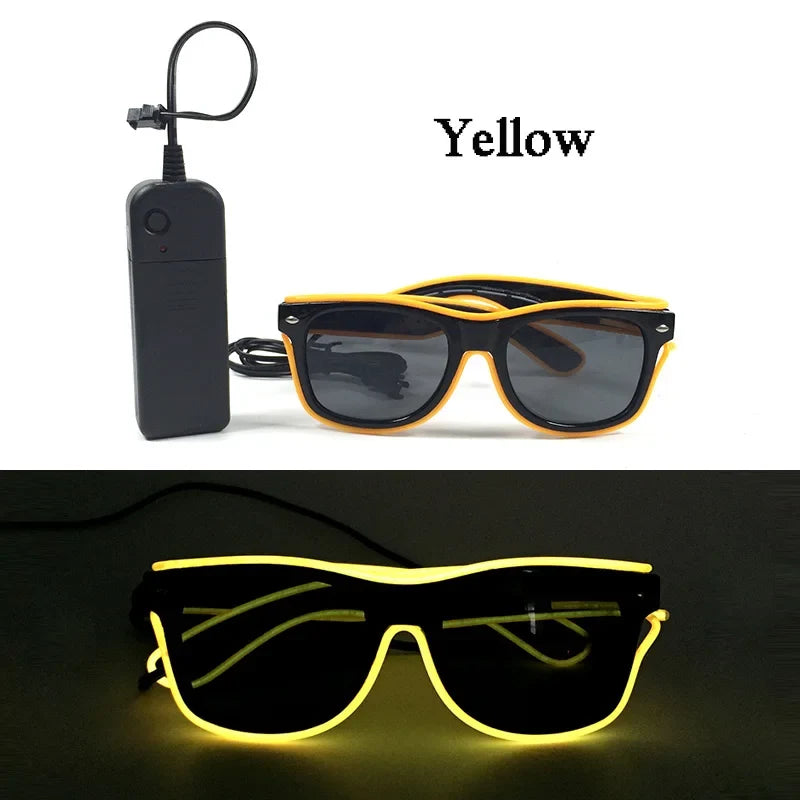 Glowing Glasses for Night Club Performers LED Glasses Party Dancing Rave Christmas 6V Led Futuristic Soldier Glasses Neon Lights