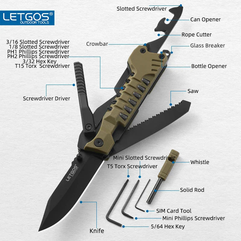 Cuchillo de supervivencia VersaEdge 22 en 1: la herramienta definitiva para actividades al aire libre