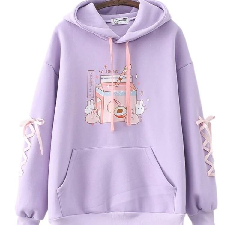 Sudadera con capucha Conejos de leche de durazno