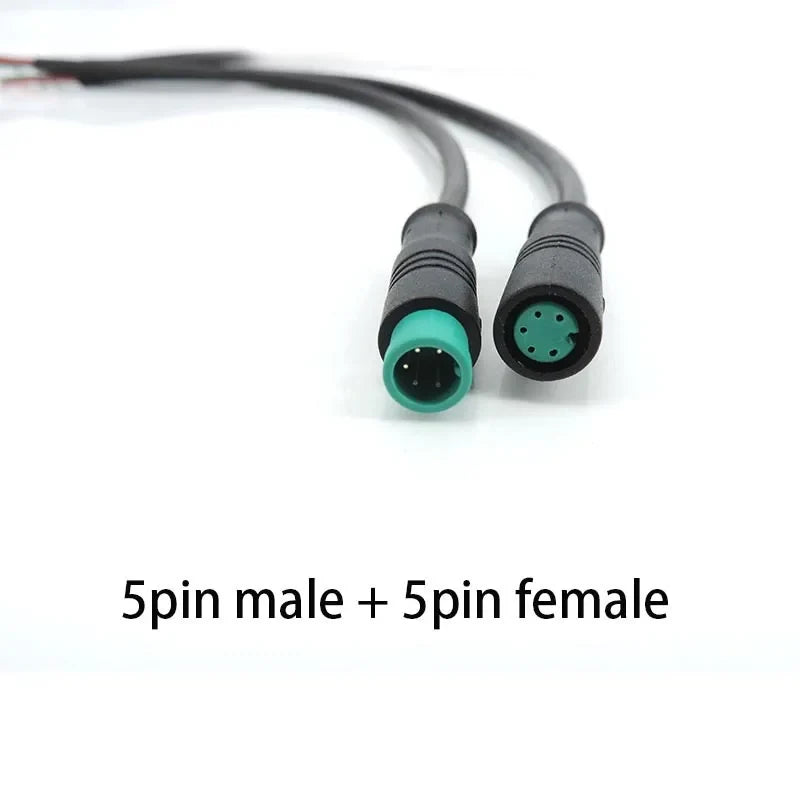 Male+Female Connector 2 3 4 5 6Pin M8 Cable Waterproof Connector For Ebike Optional Cable Ebike Accessories