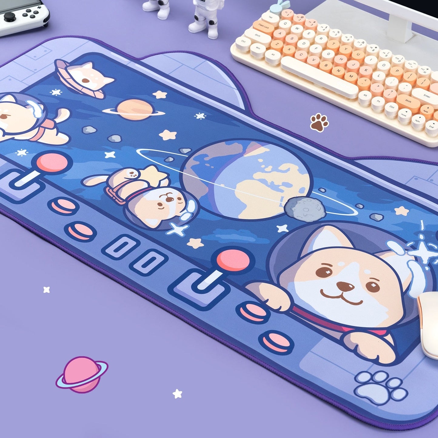 Alfombrilla de escritorio Shiba Inu en el espacio