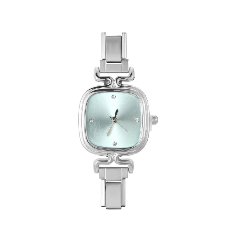 1PC 's Stainless Steel Round Simple Watch Bracelet Bangle for Friend