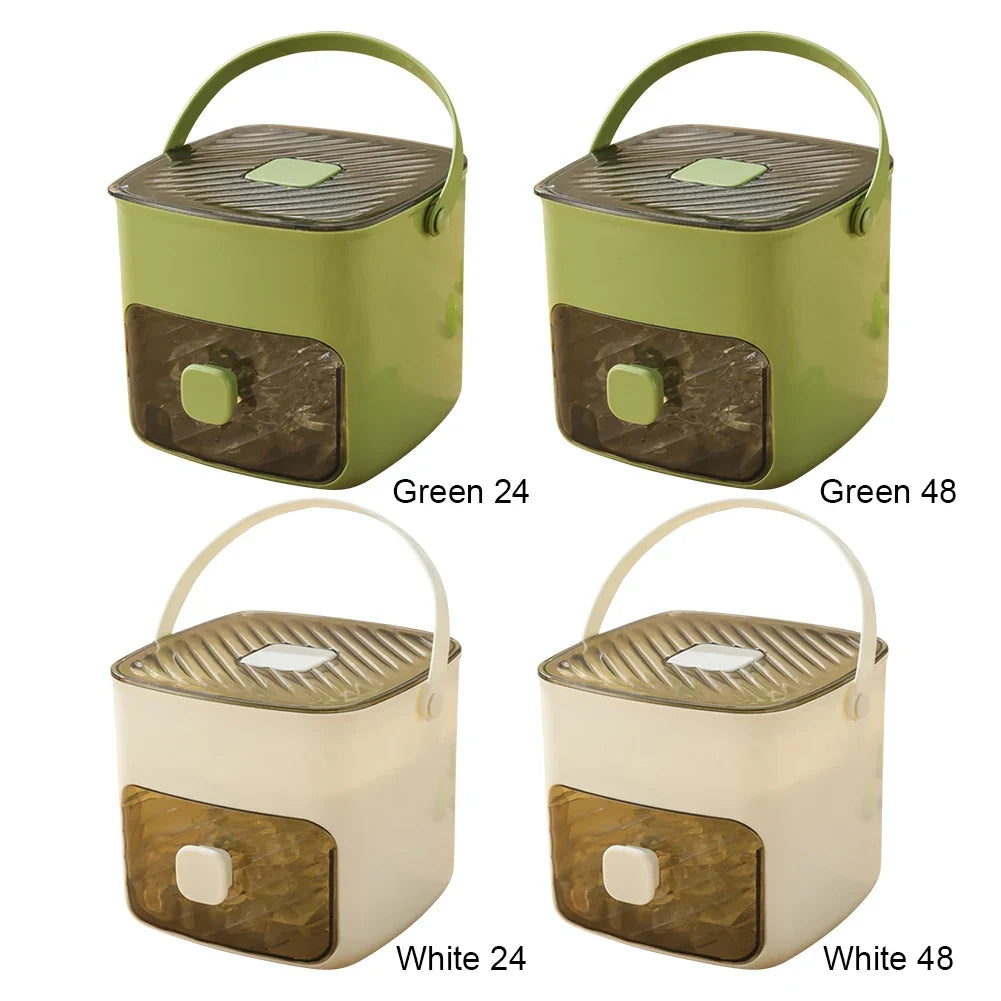 Portable Ice Maker Machine with Storage Drawer & Handle Compact Ice Making Tool Machines for Household & Outdoor Use