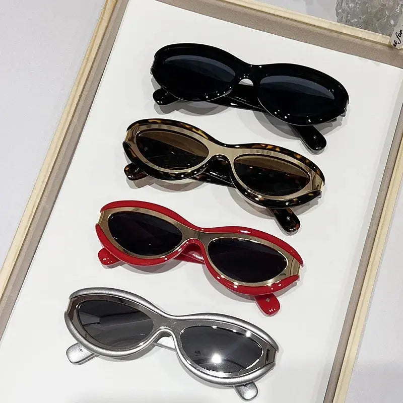 T-Shirts Sexikinis Swim Oval Cat Eye Sunglasses Women's Fashion Sun Protection Shades