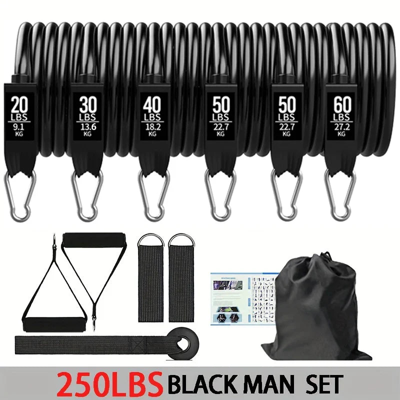 Wrapped Resistance Band Elastic Band Strength Training Rod Set Resistance Fitness Equipment Sports Belt Sports Equipment