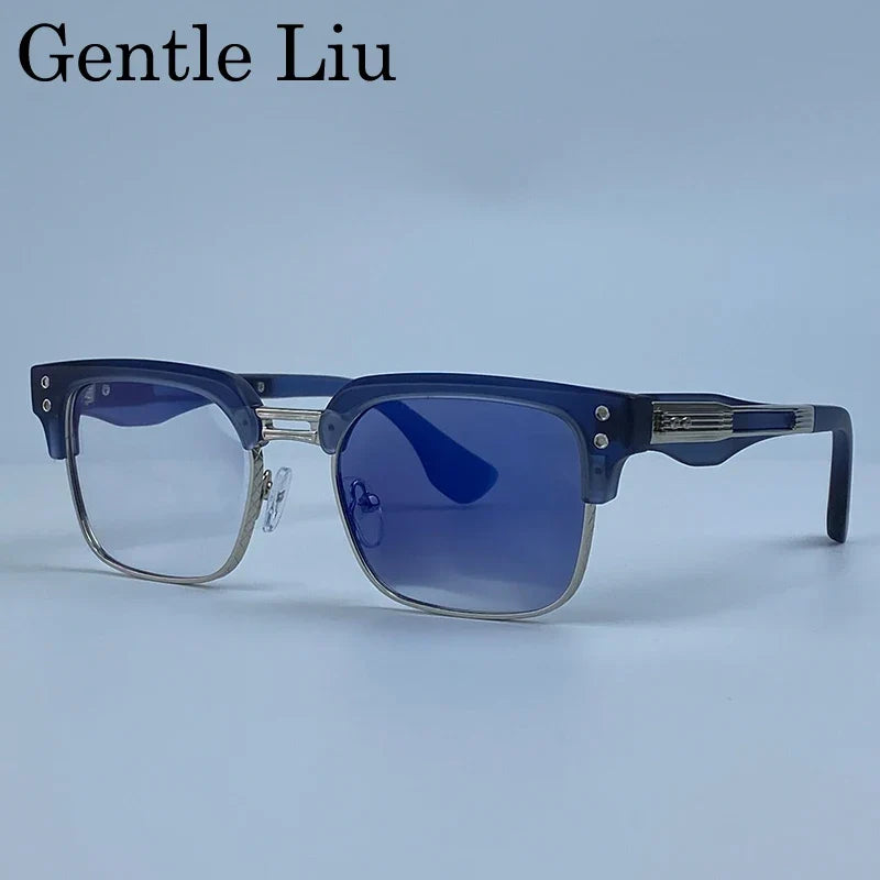 Retro Photochromic Classic Square Punk Sunglasses Men Metal Frame Driving Sun Glasses Male Vintage Luxury Brand Eyewear Shades