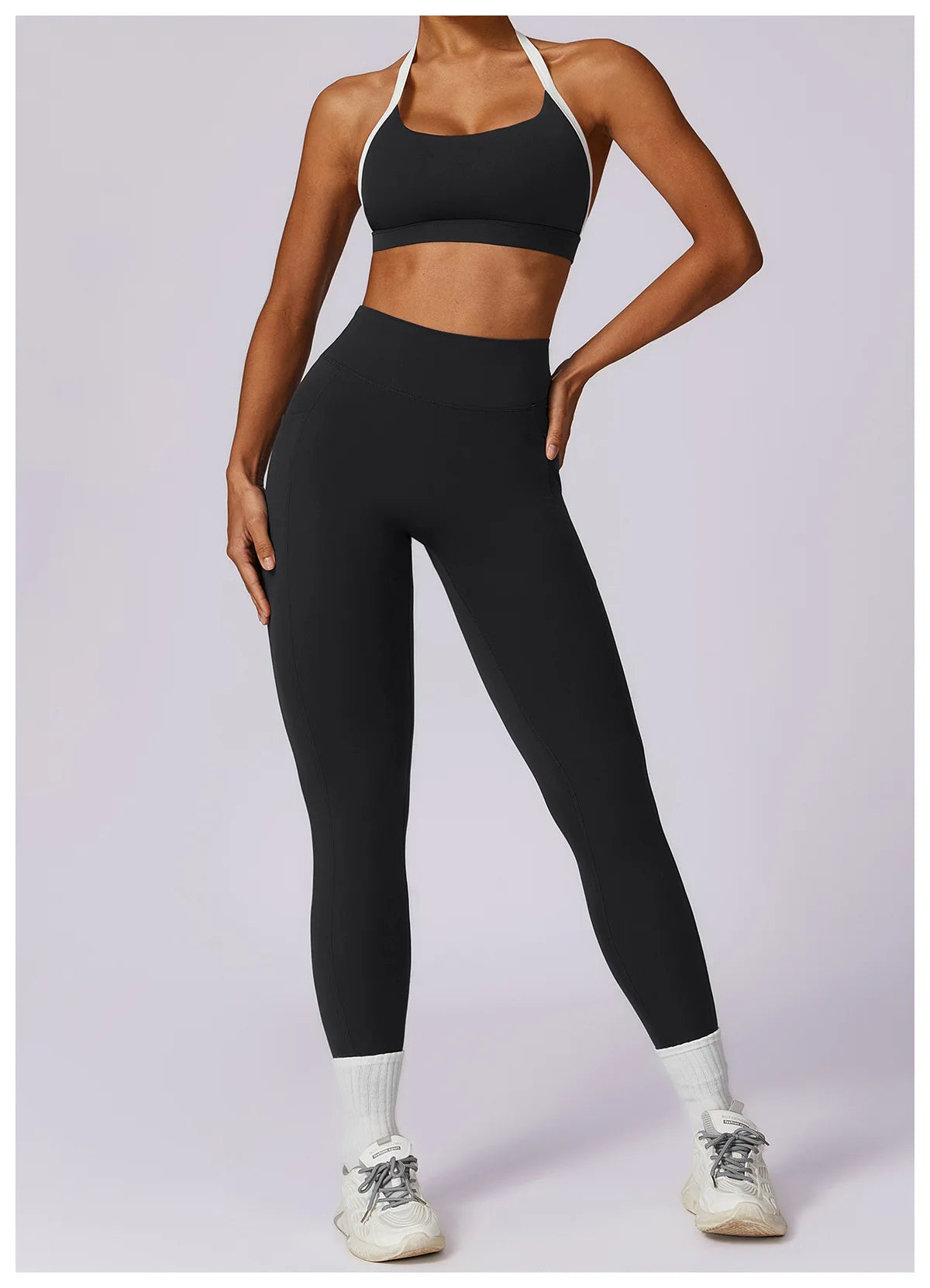 2-Piece Activewear Set – Long Sleeve Crop Top & Leggings