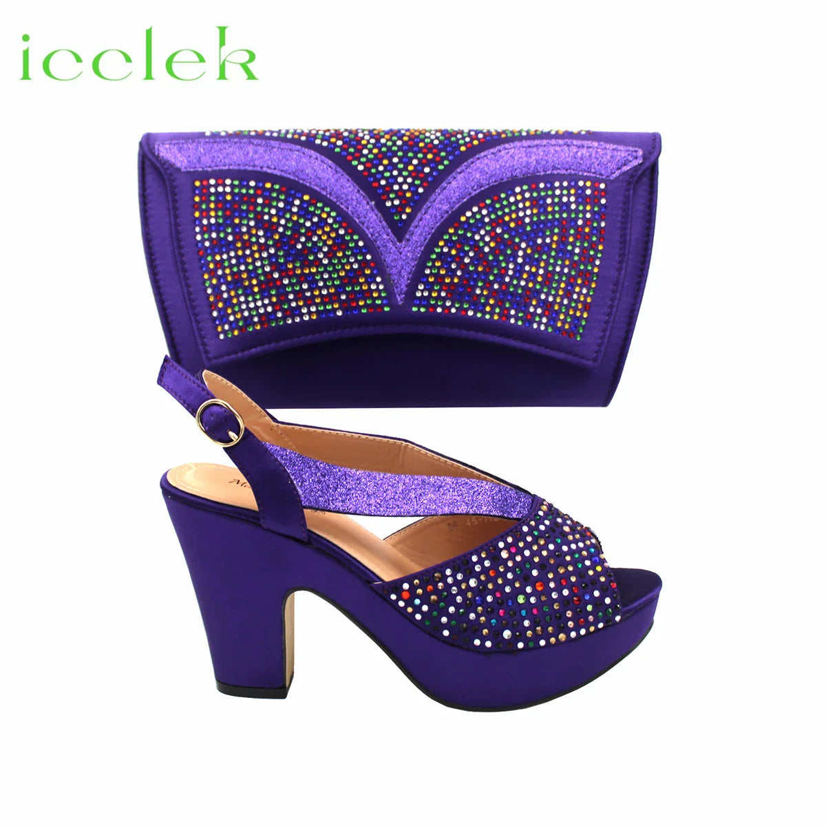 Nuevo conjunto de zapatos y bolso para mujer africana con diseño novedoso
