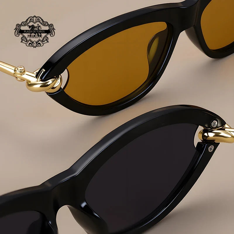 Trendy Luxury Brands Women's Cat Eye Tortoiseshell Sunglasses UV400 Oval Glasses For Woman Fashion Designer Classical Glasses