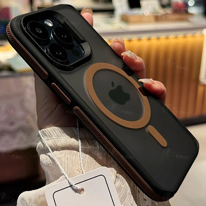 New Bicolor Matte Frosted Magnetic Phone Case For iPhone