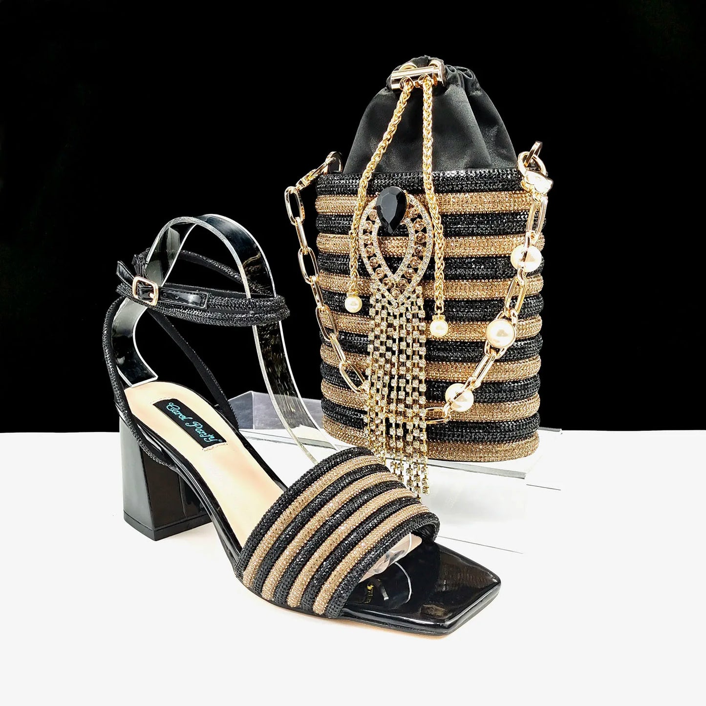 Zapatos de Mujer Último Diseño Italiano con Bolso a juego Conjunto HJJ1-23
