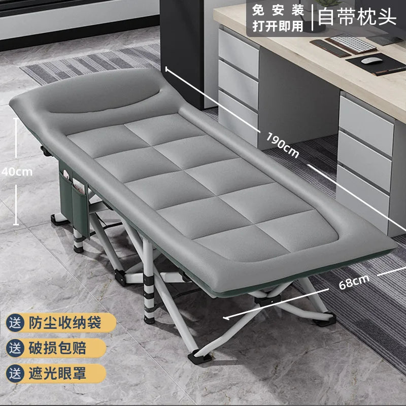 Camping Cot Comfortable with Pad  Portable Folding Bed for Sleeping Single Supports Travel Office Garden Beds  складная кровать