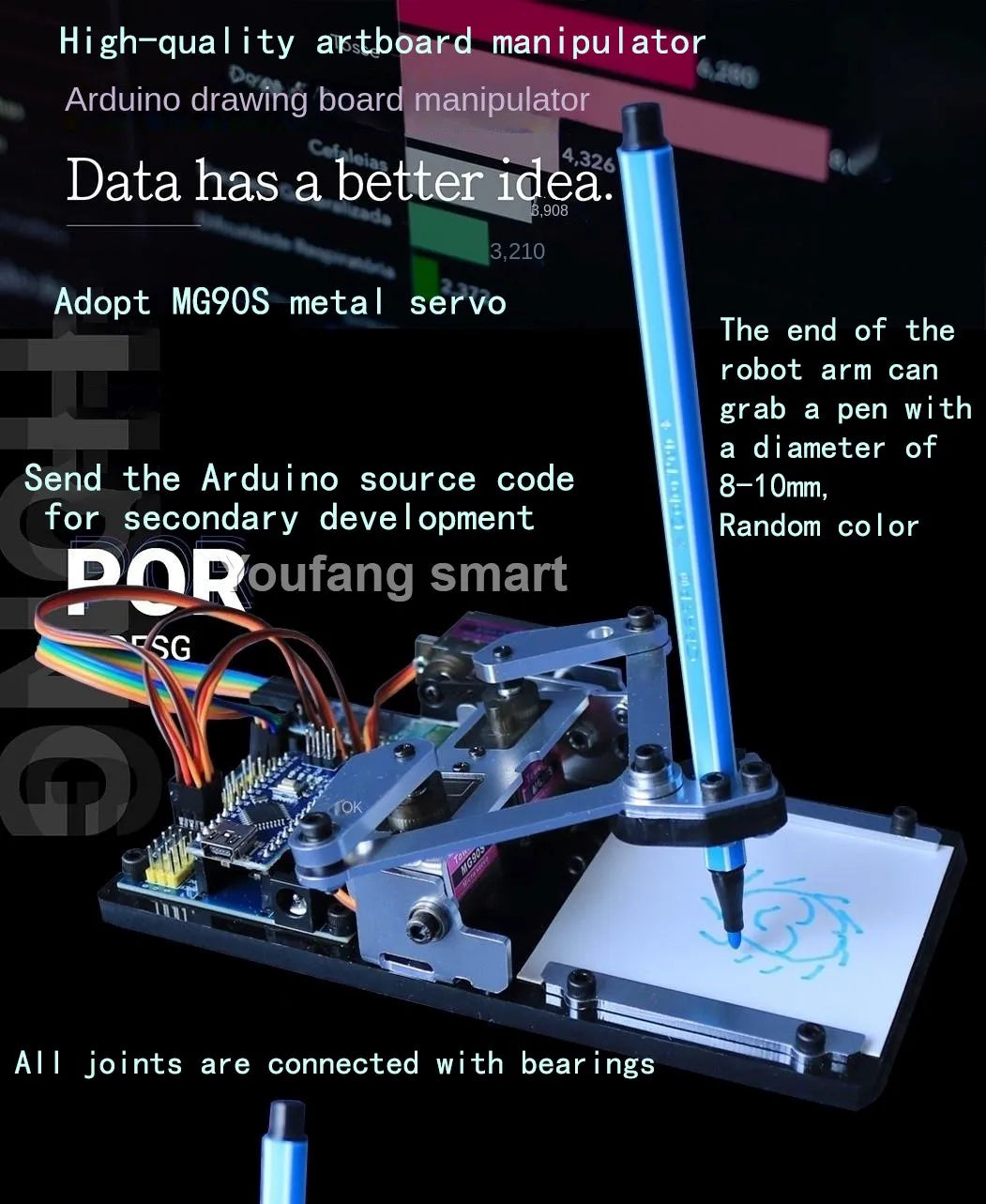 Drawbot Robot MG90S Manipulator Artboard Bots APP Drawing Machine For Arduino Robot DIY Kit For NANO Programmable Robot Starter