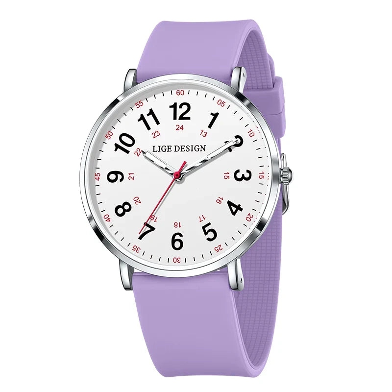 Women's Arabic Numeral Silicone Quartz Watch