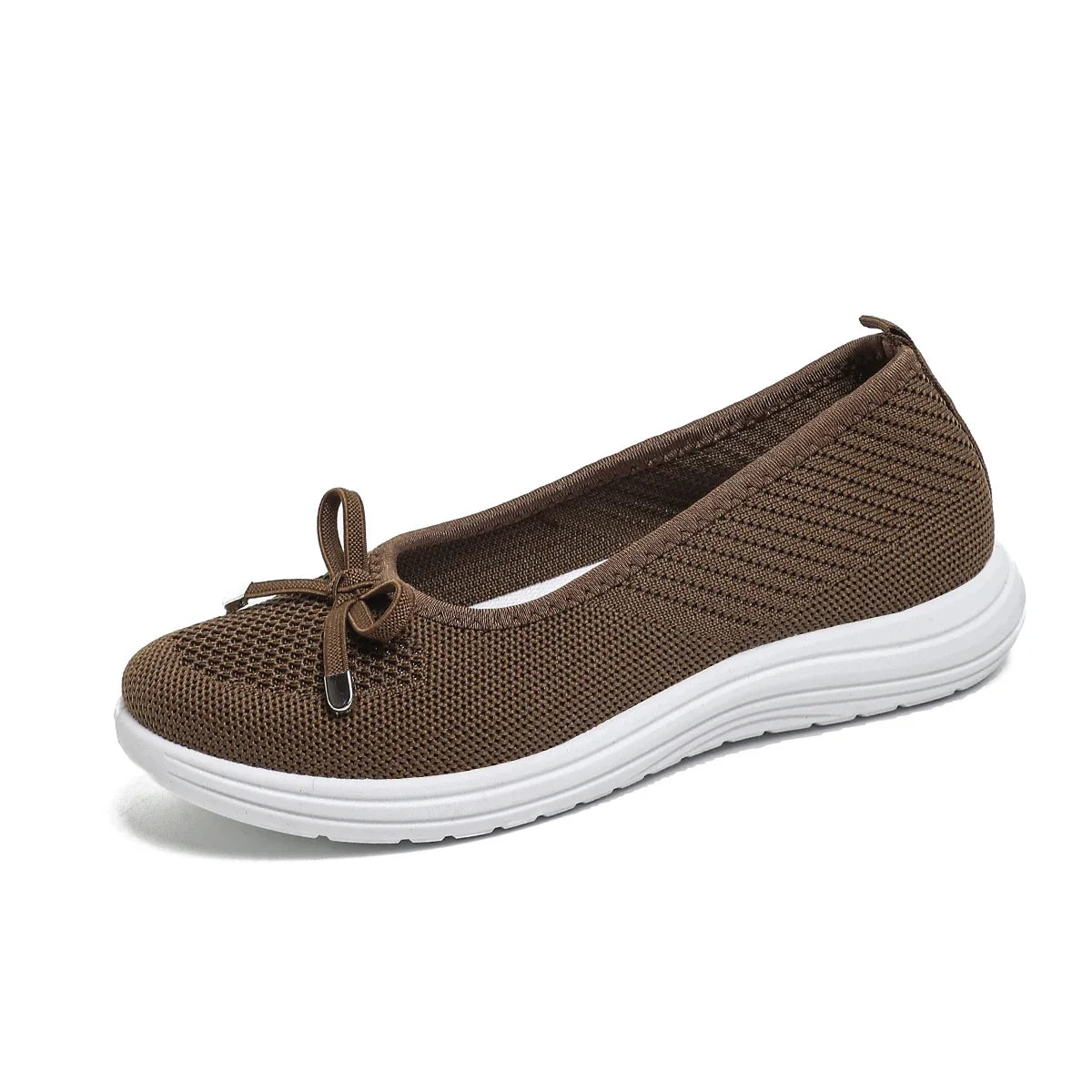 Women's Breathable Mesh Flat Shoes, Decorated with a Bow, Are Lightweight and Comfortable, Perfect for Mom Shoes.