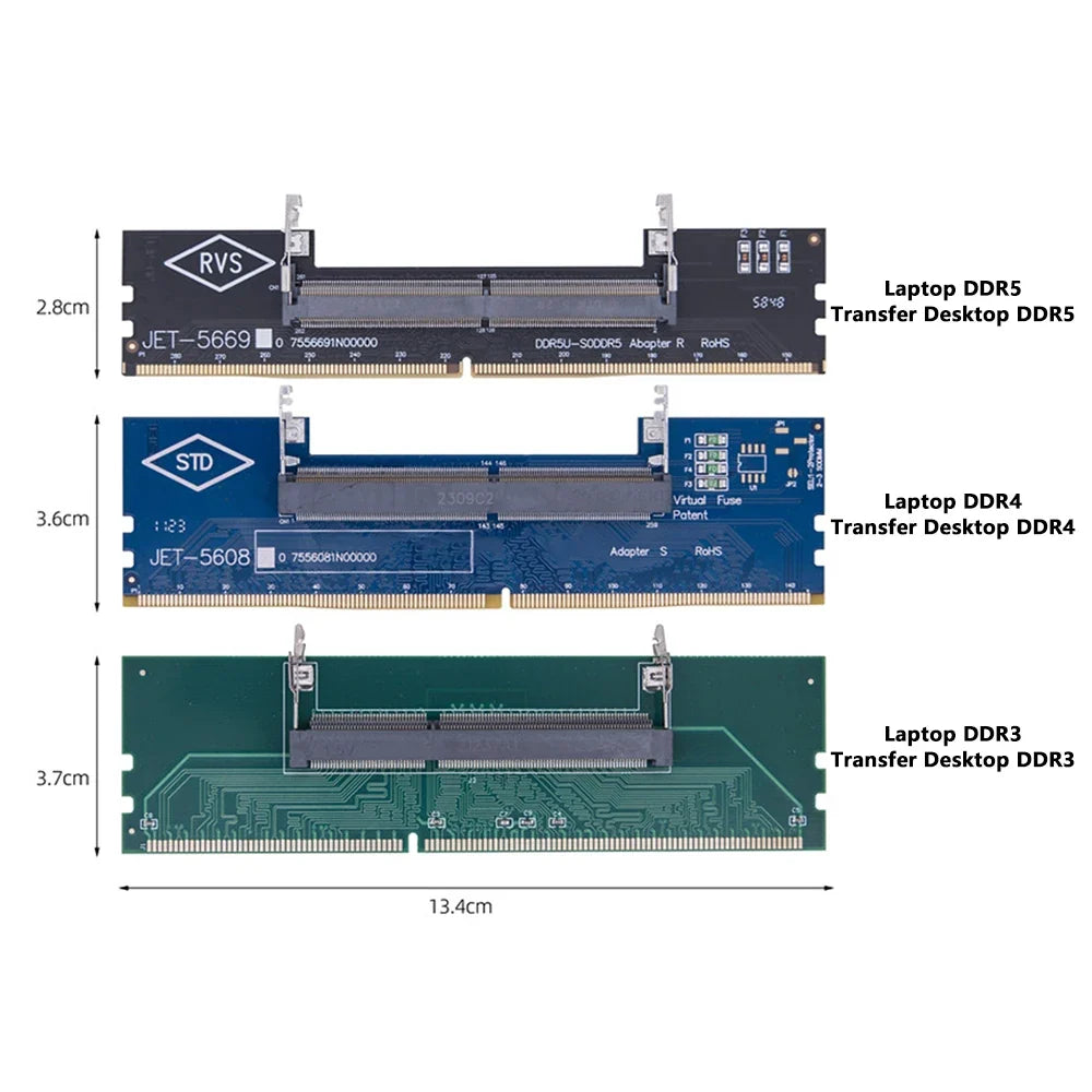 DDR3 DDR4 DDR5 Memory Test Adapter Card Laptop Computer RAM to Desktop Motherboard Converter  Stable Memory Test Transfer Card