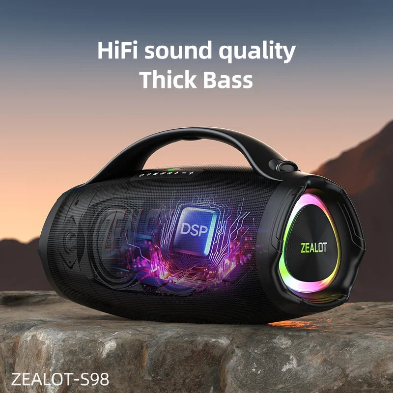 ZEALOT S98 160W Big Power Portable Bluetooth Speaker Wireless TWS Subwoofer Bluetooth Speaker Waterproof Mobile HIFI Quality