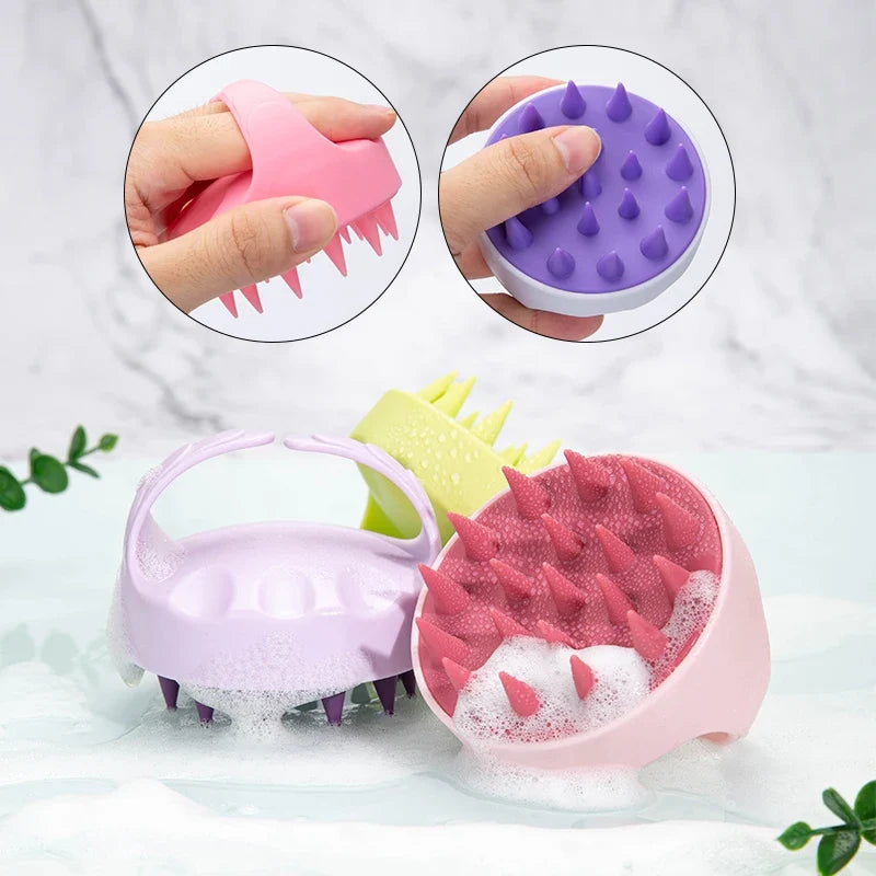 Silicone Shampoo Head Scalp Massage Brush Soft Skin Friendly Hair Washing Massager Comb SPA Beauty Hair Care Tool for Salon