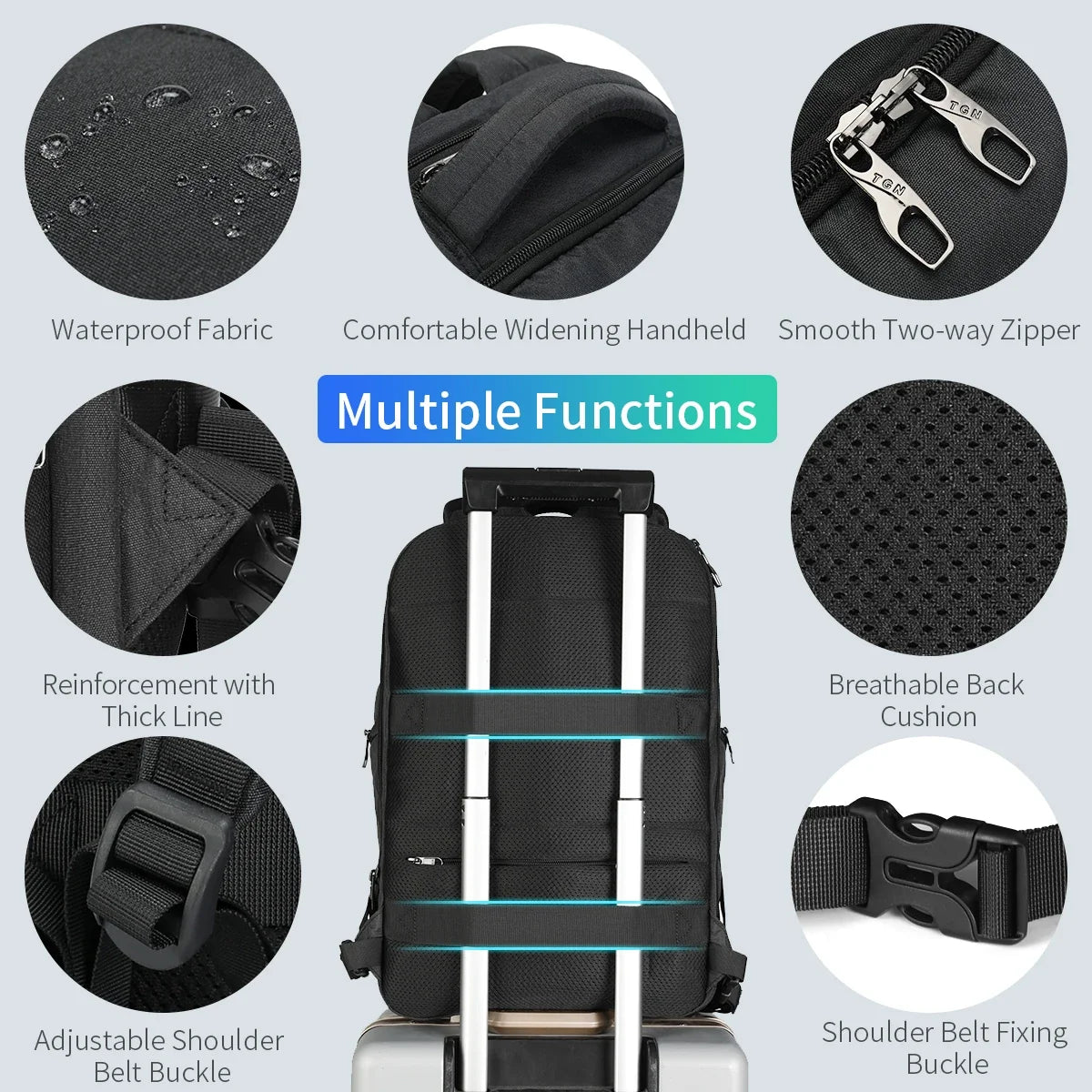 Tigernu Anti Theft Men Backpacks USB Charger Mochila 15.6inch Laptop Backpack Travel Backpacks Casual College Schoolbag Knapsack