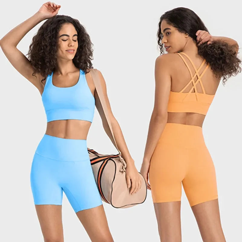 Nude Feel Yoga Sets  Cross Back Bra & Joggers