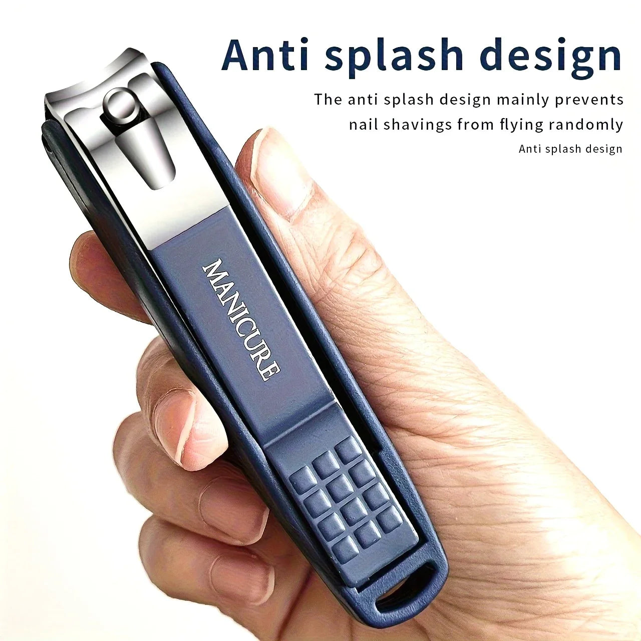 Stainless Steel Nail Clippers Manicure Tools Large Opening Nail Trimmer Anti Splash Design Sharp Edge Christmas Gift