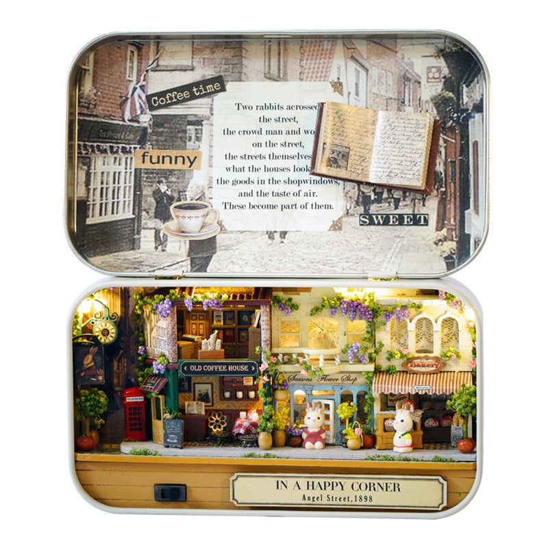 Teatro de caja de casa de muñecas en miniatura