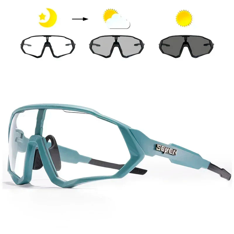 SCVCN-New Style Sunglasses Bicycle Eyewear Mountain Bike Cycl Goggles UV400 MTB Road for Men Photochromic Sport Cycling Glasses