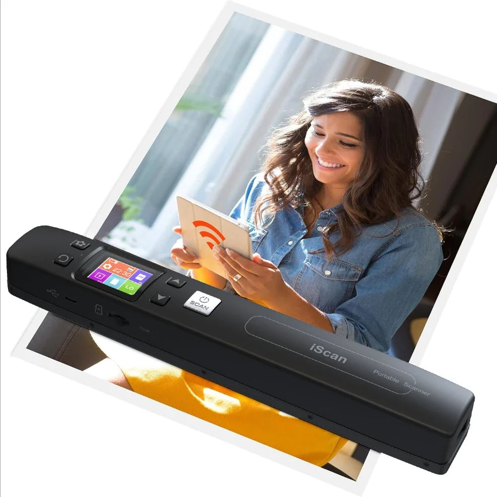 Handheld Flat Scanner HD Scanner 1050DPI Portable WIFI Wireless Scanner for Documents Homework Scan Photos JPG/PDF No Driver
