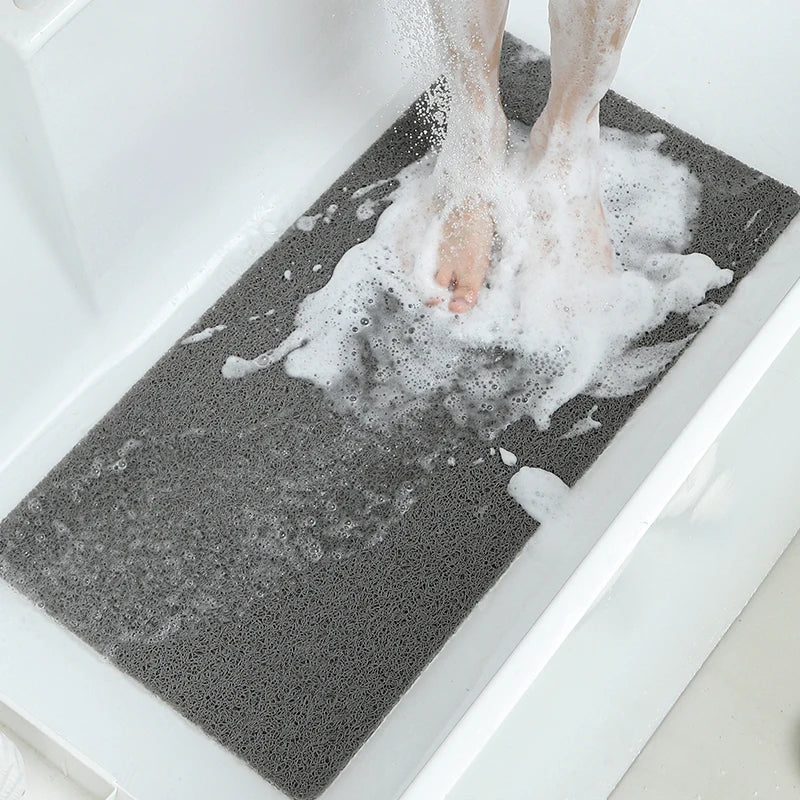 Non-slip Hollow Bath Mat, Foot Massage Shower Mat, Quick-drying Bathtub Mat for Bathroom, Hotel & Floor, Grey