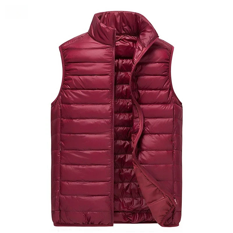 UETEEY 2026 Winter Sleeveless Puffer Vest Jacket Men Packable White Duck Down Waistcoat Lightweight Waterproof Casual Man Coat