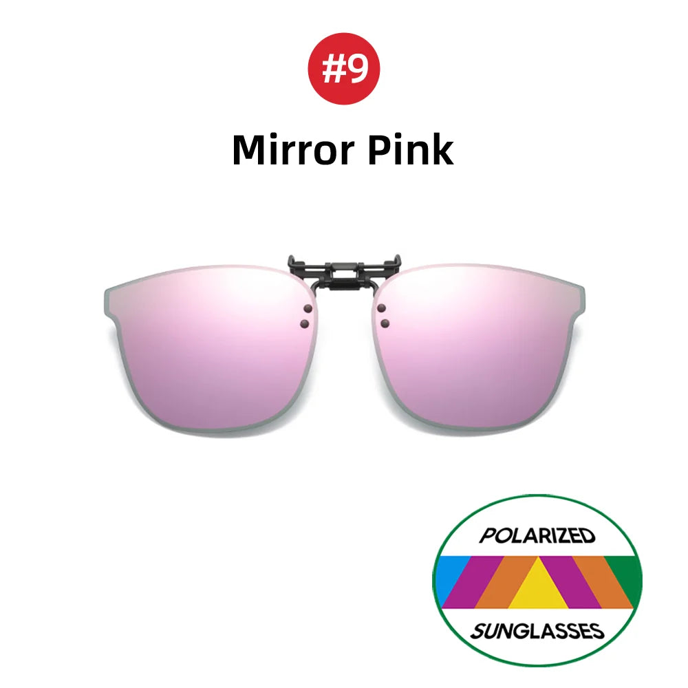 VIVIBEE Big Size Flip up Clip on Sunglasses Polarized Men Classic UV400 Photochromic Lens Sun Glasses for Women