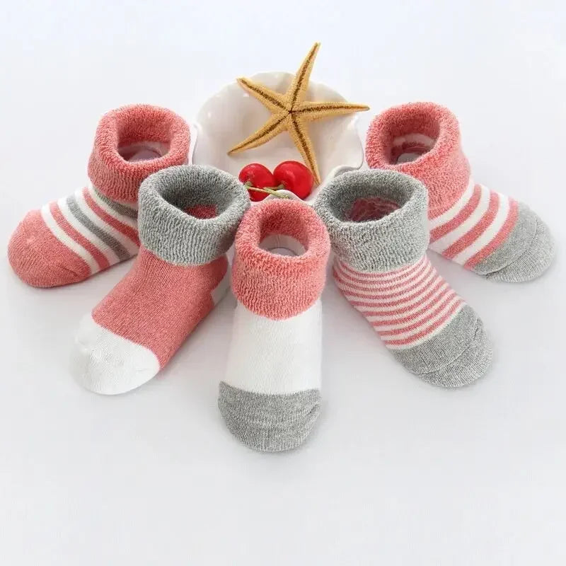 5pairs/lot Unisex Non-Skid Baby Shoe Socks 0-12months Cotton Baby Boy