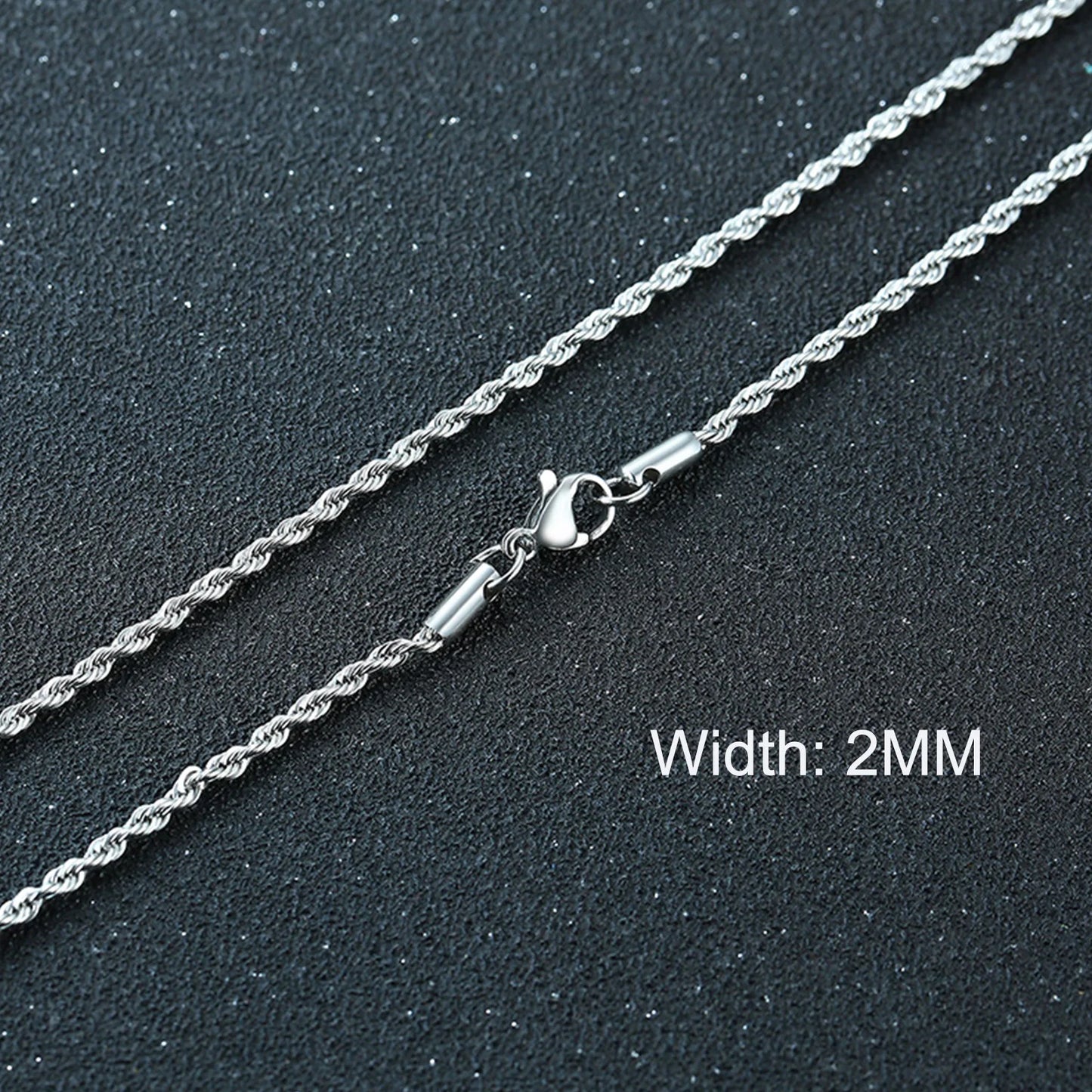 3-11mm Classic Cuban Chain Necklace for, Silver Black Gold Grey Color