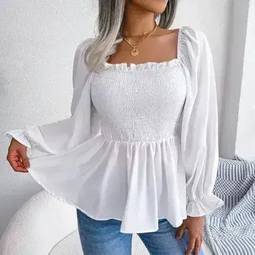 Loose Fit Chiffon Blouse - Elegant Polyester Top | Femstylo