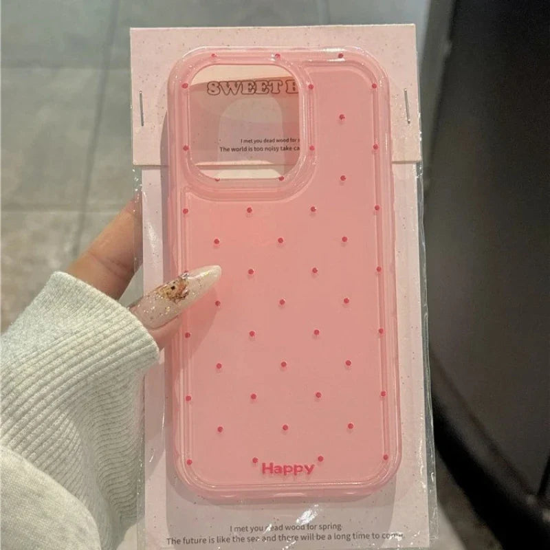 Cute Polka Dot Macron Color Wave Point Soft Silicone Phone Case