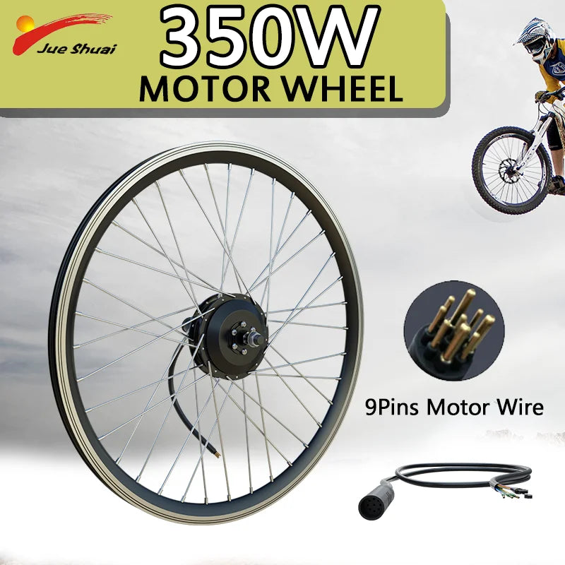 Electric Bike Motor Wheel 36V 250W 350W 500W Brushless Gear Hub Motor Front Rear 20"24"26"27.5"28"29"700C E Bike Motor Wheel