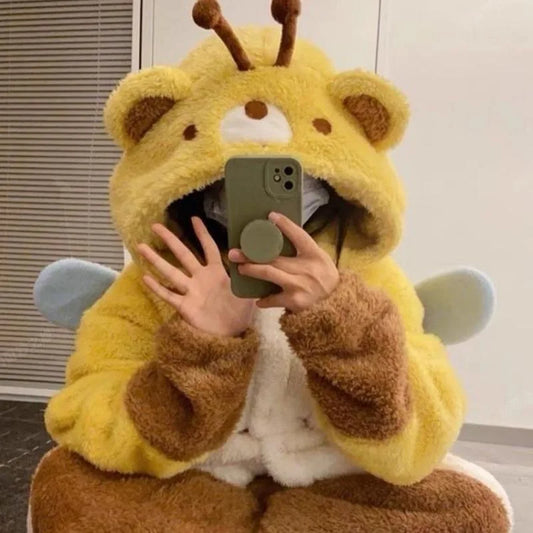 Pijama de felpa de oso abeja