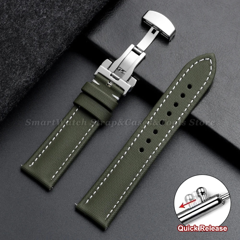 Amazfit Balance, GTR, GTS & Bip Sailcloth Band with Butterfly Clasp